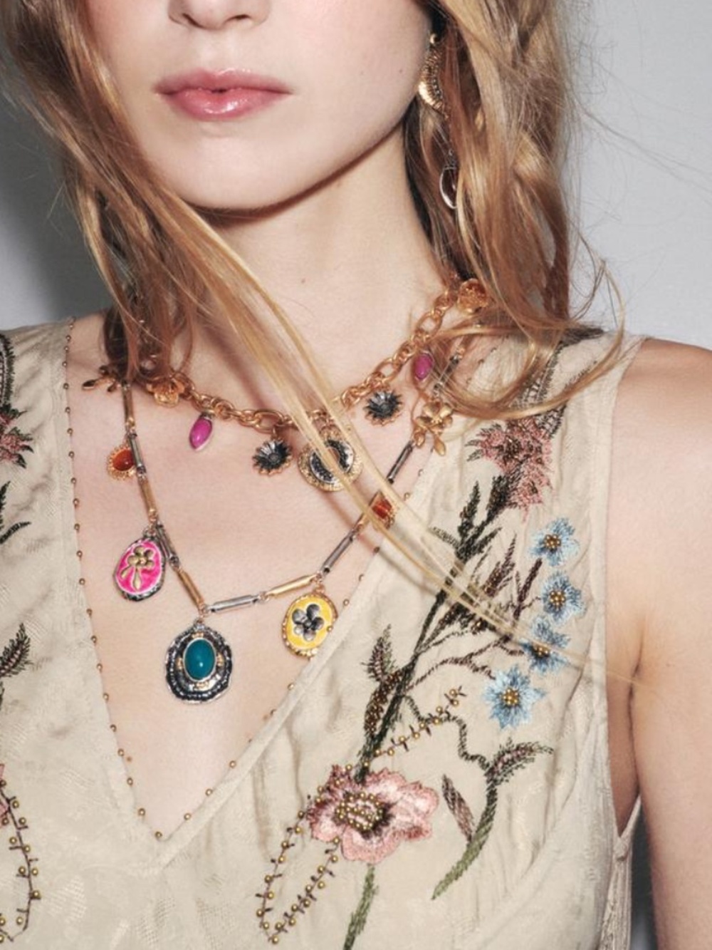NWT Zara 3 Pack Combined Charm Necklaces